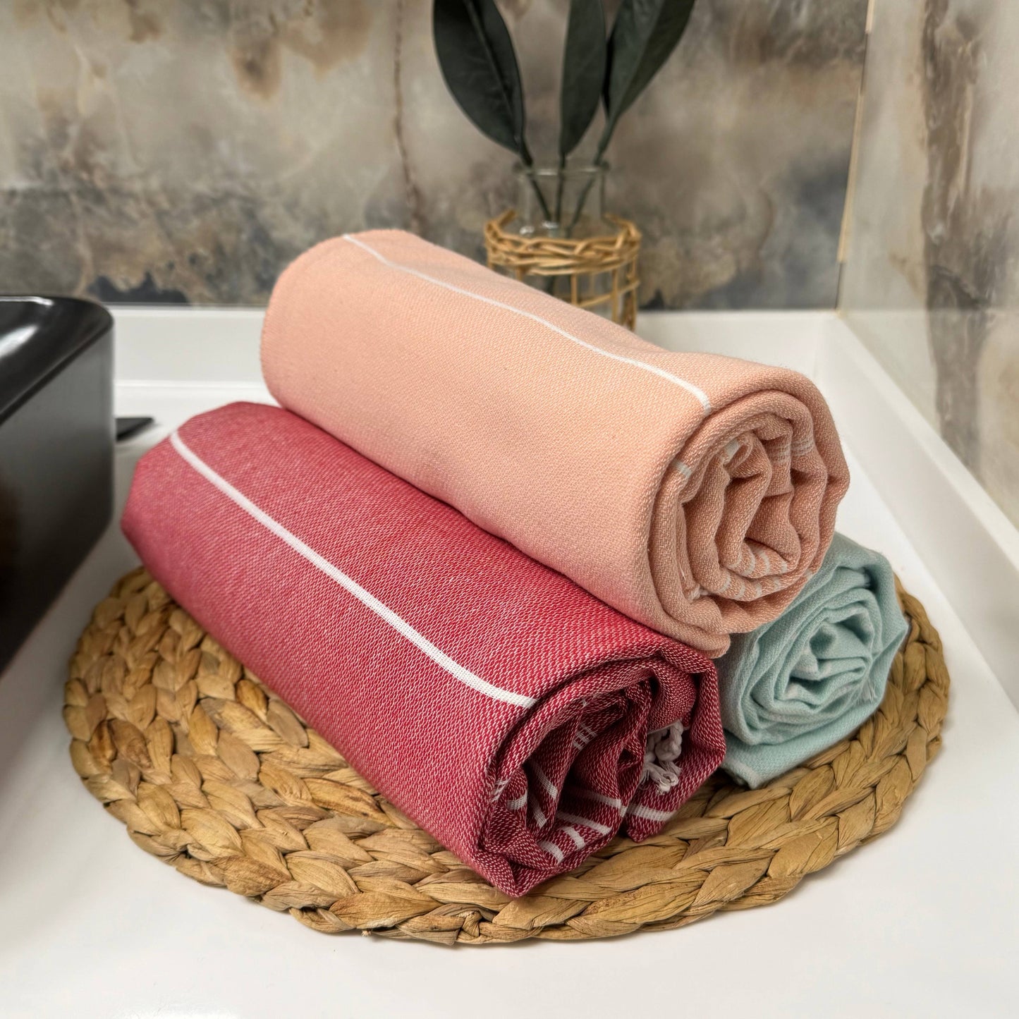 Handwoven Turkish Organic Cotton Towel – Beach Towel: Lilac Purple