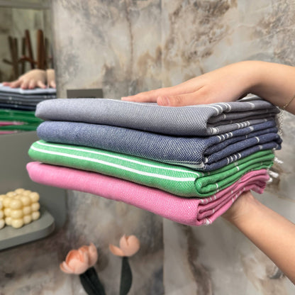 Handwoven  Turkish Organic Cotton Towel –   Beach Towel: Lilac Purple
