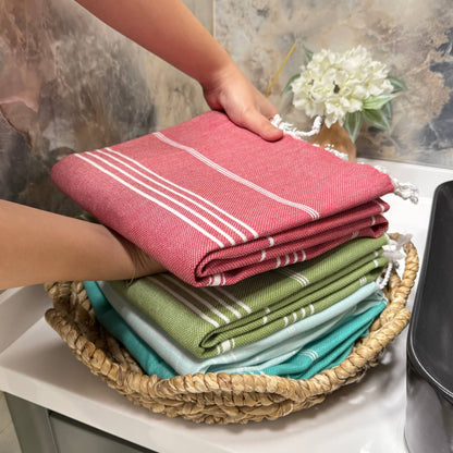 Handwoven  Turkish Organic Cotton Towel –   Beach Towel: Lilac Purple