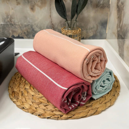 Handwoven  Turkish Organic Cotton Towel –   Beach Towel: Lilac Purple