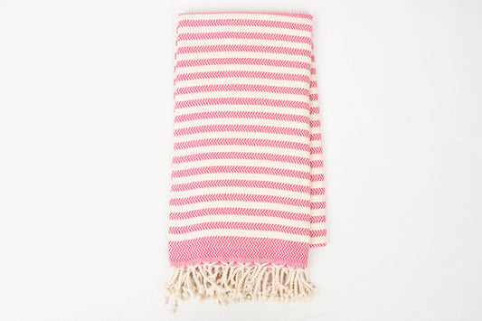 Handwoven Turkish Organic Cotton Towel – Fuchsia / Beach Towel